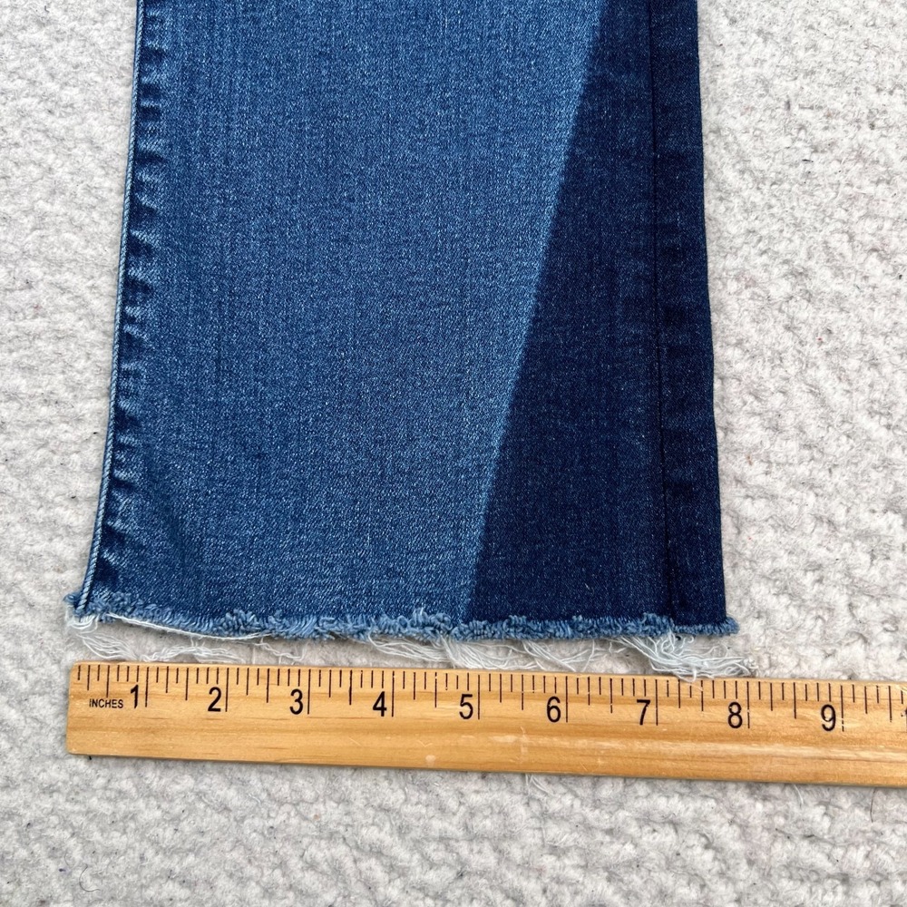 Miss Me Jeans Womens‎ 31 *29 Crop Slim Bootcut Raw Hem Boho Denim Blue Two-Tone - Picture 7 of 11